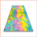 瑜珈巾熱瑜珈 (藍黃)100% 吸水超細纖維汗巾 瑜珈毛巾墊