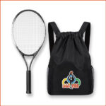 網球拍 27" 黑色（包運動包大容量戶外背包, 黑色 48x36x16.5cm）